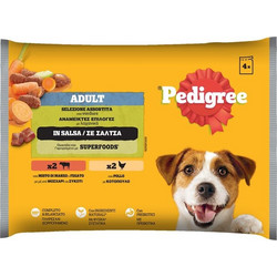 Pedigree Adult with Beef, Chicken & Vegetables in Gravy 4x100gr