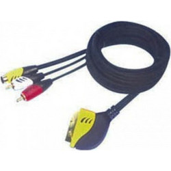 D&S AV Cable Scart male - 2x RCA male - S-Video male 1.5m (APV1016-Z)