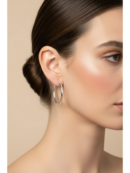Blingbox Abstract Hoops in Silver M