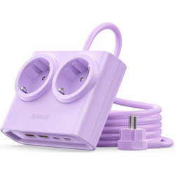 Orico PDC25 25W Πολύπριζο 6 θέσεων με 2x AC, 2x USB-A, 2x USB-C και GaN - Purple
