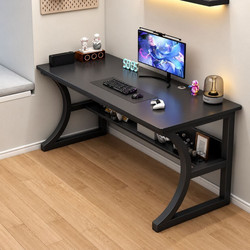 Γραφείο Υπολογιστή Gaming 140x60x75 cm με Μεταλλικό Σκελετό Και Ράφι CT003 Μαύρο