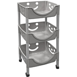 Τρόλεϊ φρούτων πλαστικό 3 θέσεων γκρι 43x28,5x95cm 32-950-1478
