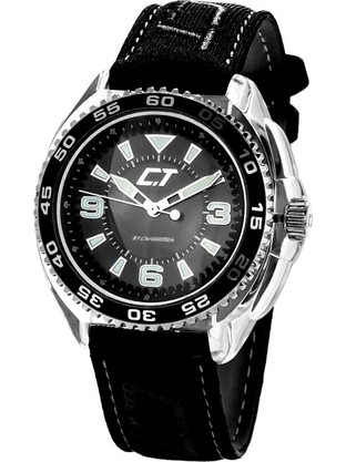 Chronotech Ανδρικό Ρολόι με Μαύρο Δερμάτινο Λουράκι CC6280L-01