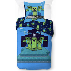 Minecraft Night Schemes Σετ Παπλωματοθήκης με Μαξιλαροθήκη 140x200, 70x90 εκ