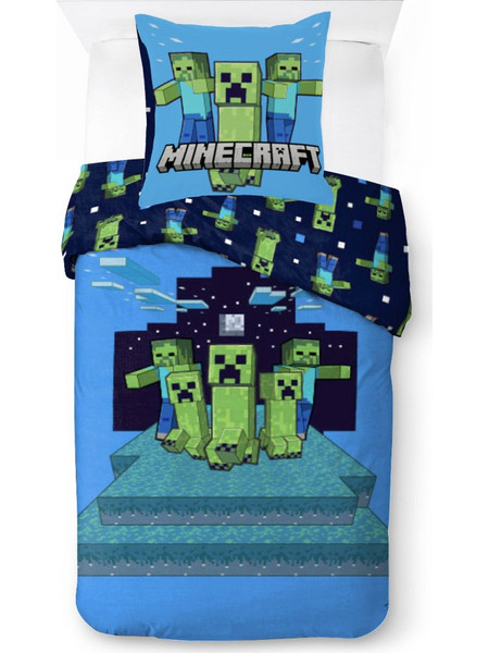 Minecraft Night Schemes Σετ Παπλωματοθήκης με Μαξιλαροθήκη 140x200, 70x90 εκ