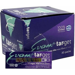Πιπάκια τσιγάρου TARGET Super Slim 5.7mm by Evans (κουτί με 30 πακετάκια)