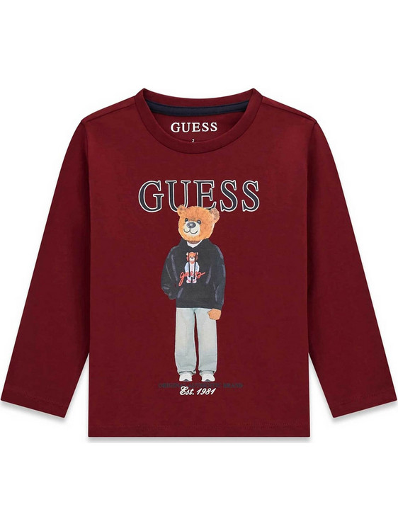 Guess Παιδικό T-Shirt Μακρυμάνικο Μπορντό N6YI06K3794-G577