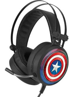 Marvel Captain America Gaming Headset Over Ear Black
