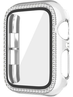 Θήκη Προστασία Luxury Diamond PC + Tempered Glass Sonique για Apple Watch 7/8/9 41mm Διάφανο