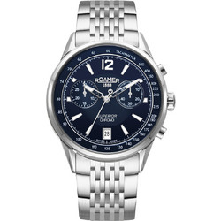 Roamer Superior Chrono III Ανδρικό Ρολόι Χρονογράφος με Ασημί Μπρασελέ 508818-41-45-50