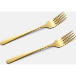 Πιρούνια Φαγητού Ανοξείδωτο Ατσάλι Gold 20.5cm - 2 τμχ