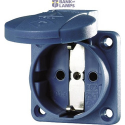 SCHUKO Socket Outlet 16A, 2P+A, 230V, IP44, Blue