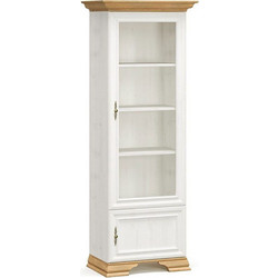 pakoworld 173-000029 - Βιτρίνα Jaden pakoworld golden oak-λευκό antique 70,5x43x197,5εκ