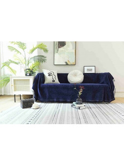 Ριχτάρι Chenille Με Κρόσια 180Χ320 C12-180X320-20 Μπλέ