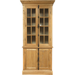 Artekko Βιτρίνα με ντουλάπι από ξύλο μασίφ (100x45x220)cm