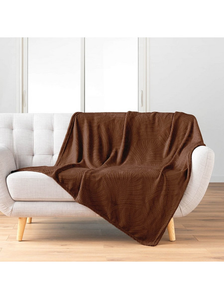 Κουβέρτα Καναπέ Fleece (125x150) L-C Nelia Choco 1613130
