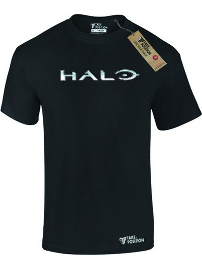 Ανδρικό μπλουζάκι t-shirt βαμβακερό Takeposition Game Halo Logo, Μαύρη/ MEDIUM, 320-4739-prosf
