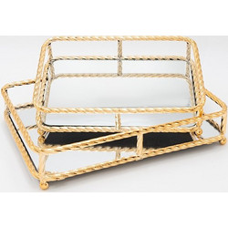 S/2 ΔΙΣΚΟΣ ΜΕΤΑΛΛΙΚΟΣ ΜΕ ΚΑΘΡΕΦΤΗ ΧΡΥΣΟ 36x7x26cm/ 30x7x20cm Eurolamp 819-00269