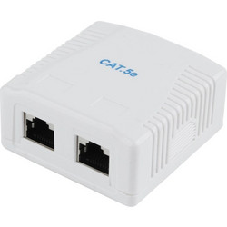 Gembird Διπλή Πρίζα Δικτύου RJ45 με Πλαίσιο Τύπου Cat5 σε Λευκό Χρώμα NCAC-2F5E-01