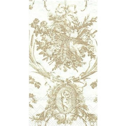 Xαρτοπετσέτες Guest Romantic Toile Gold 10.8x19.8cm Caspari (15 Tεμάχια)