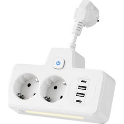 Πολύπριζο 2 θέσεων με θύρες USB - KOS-27017EU - 270175