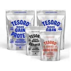 3KG (2x1,5) Πρωτεΐνη Όγκου + 350g Κρεατίνη + 350g BCAA 4:1:1