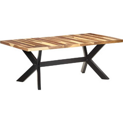 vidaXL Τραπεζαρία 200 x 100 x 75 εκ. Μασίφ Ξύλο & Μελί Φινίρισμα