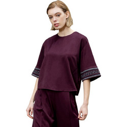 AGGEL W T-SHIRT TOP - FW51116KF-BURGUNDY BURGUNDY