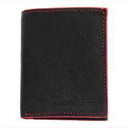 Mario Rossi BK-RD Men's Leather Wallet Black- Red - 902 BK-RD
