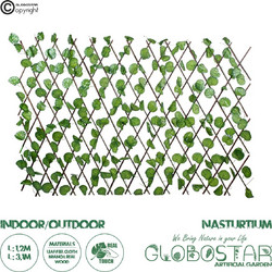 GLOBOSTAR Artificial Garden NASTURTIUM Πτυσσόμενη Πέργκολα Τεχνητής Φυλλωσιάς - Κάθετος Κήπος Σύνθεση Ινδοκάρδαμο Μ110 x Π10 x Υ120cm (min) Μ310 x Π10 x Υ45cm