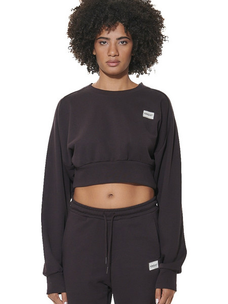 ΓΥΝΑΙΚΕΙΑ CROP ΜΠΛΟΥΖΑ Body Action 061621-01-SOLEMNITY BROWN