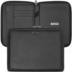Ντοσιέ Σεμιναρίου Συνεδρίου Hugo Boss A5 Monogram Zipped Black | HTM411A