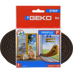 GEKO Αεροστόπ Λάστιχο τύπου P σε Καφέ Χρώμα 2-5mm/6m - GEKO(1000/6)