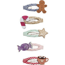 Κλιπ Μαλλιών σετ 5 τμχ. Cosy Christmas Food Hair Clips Mimi & Lula