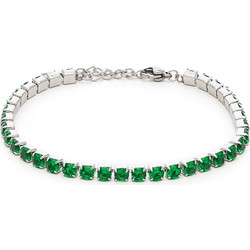 Visetti Γυναικείο Βραχιόλι Ριβιέρα από Ατσάλι Ασημί με Πράσινες Πέτρες 42AF-BR006SG
