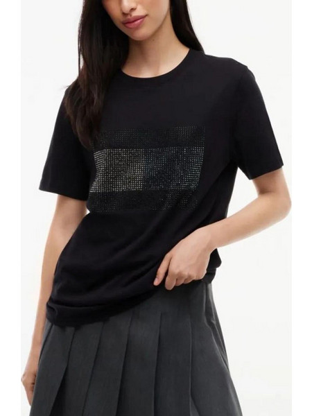 TOMMY JEANS TJW RLX FLAG BLING SS TEE DW0DW23267-BDS Black