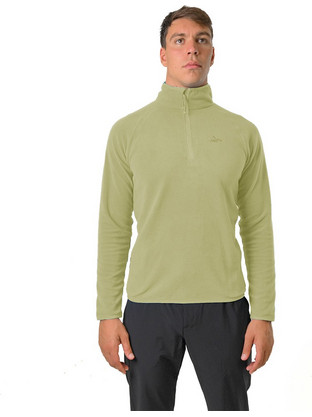 Apu Api Ανδρική Ζακέτα Fleece με Φερμουάρ Χακί