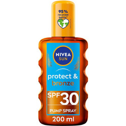 Nivea Sun Protect & Bronze Oil Αντηλιακό Λάδι Σώματος SPF30 200ml