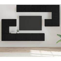vidaXL Σετ επίπλου τηλεόρασης 10 τμχ. 60 x 30 x 30 cm Μαύρη Οξυά