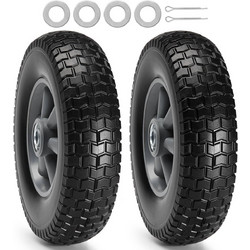 VEVOR Σετ Ρόδες για Καρότσια 254 mm 2 τμχ FPLJAZPU180LBKDVKV0