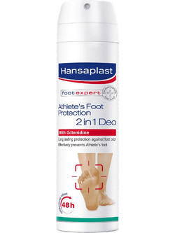 Hansaplast Expert 2 in 1 Αποσμητικό Spray 48h Χωρίς Αλουμίνιο για Μύκητες Ποδιών 150ml