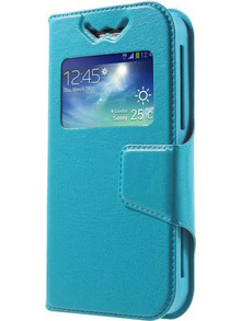Universal Δερμάτινη Θήκη Βιβλίο Smart Cover με Βάση Στήριξης, Διαστάσεις: 125 x 62 x 10mm - Μπλε