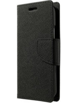 Δερμάτινη Θήκη βιβλίο για Huawei Y6 2017/Y5 2017 ΜΑΥΡΗ (OEM)