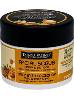 Donna Valente Honey & Almond Αντιγηραντικό Scrub Προσώπου 210ml