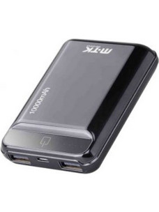 MTK Preto Power Bank 10000mAh με 2 Θύρες USB-A Black
