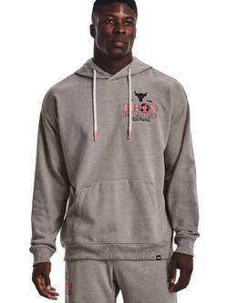 Under Armour Project Rock Home Gym Heavyweight Terry Hoodie Ανδρικό Αθλητικό Φούτερ με Κουκούλα Γκρι 1373562-294