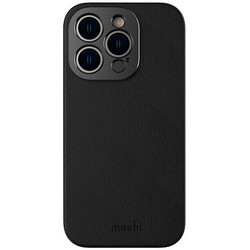 Moshi Napa Leather Back Cover with MagSafe Midnight (iPhone 14 Pro)