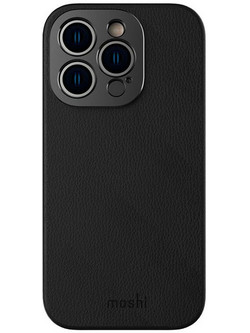 Moshi Napa Leather Back Cover with MagSafe Midnight (iPhone 14 Pro)