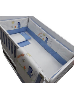 Beboulino Happy Day Σετ Κούνιας 70x130cm White/Blue 6τμχ