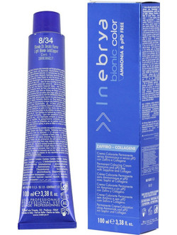 Inebrya Bionic Color 8/34 Light Blonde Golden Copper Μόνιμη Βαφή Μαλλιών Χωρίς Αμμωνία 100ml